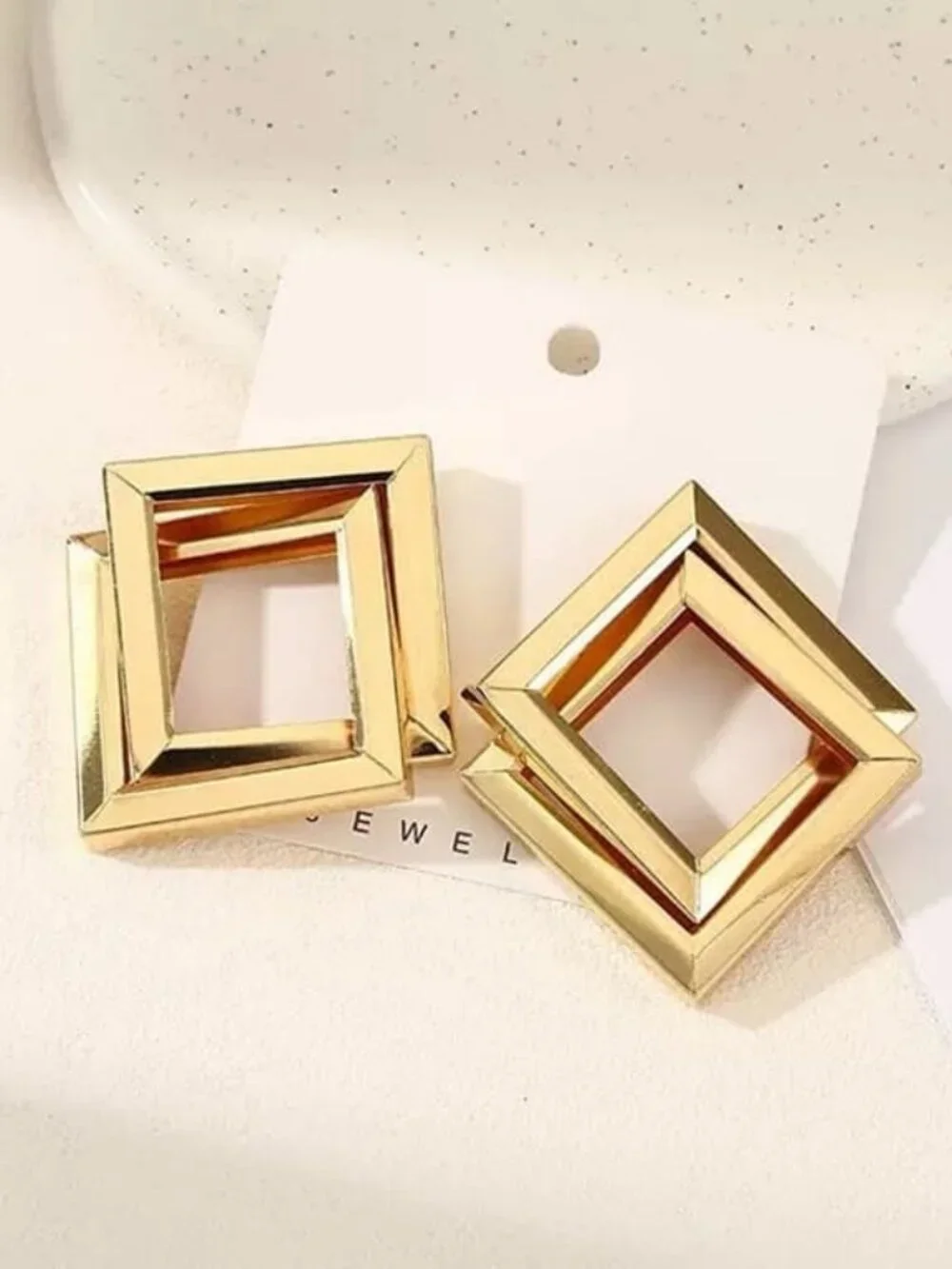 layered rhombus earrings